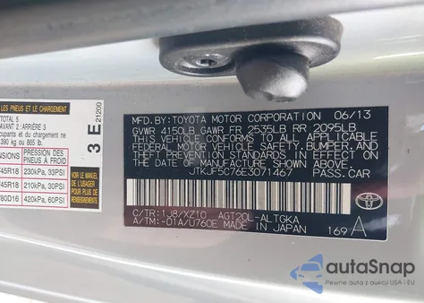 2014 Scion Tc 10 Series z USA, uszkodzony, nr VIN JTKJF5C76E3071467